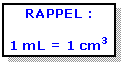 Zone de Texte: RAPPEL :

1 mL = 1 cm3
