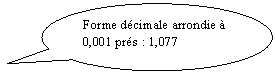 Bulle ronde: Forme dcimale arrondie  0,001 prs : 1,077 