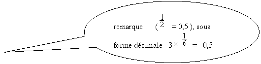 Bulle ronde: remarque :    (    = 0,5 ), sous  forme dcimale   3     =   0,5

