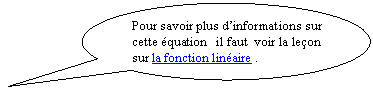 Bulle ronde: Pour savoir plus dinformations sur cette quation   il faut  voir la leon sur la fonction linaire .  