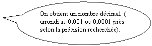 Bulle ronde: On obtient un nombre dcimal  ( arrondi au 0,001 ou 0,0001 prs selon la prcision recherche).